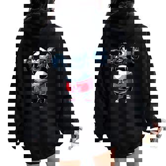 Panda Halterofilia Fitness Gimnasio Entrenamiento Women Oversized Hoodie Back Print - Regaloses
