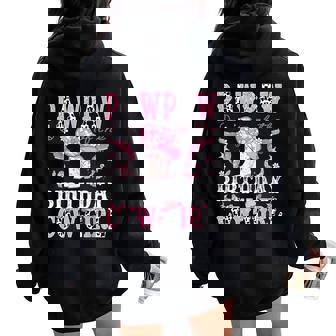 Pawpaw Of The Birthday CowGirl Pink Disco Rodeo Western Women Oversized Hoodie Back Print - Monsterry