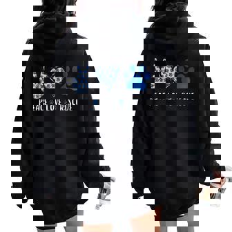 Peace Love Dog Cat Rescue Pets Gifts For Men Women Vet Tech Women Oversized Hoodie Back Print - Monsterry