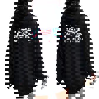 Peace Love Louisiana Flag Grown Souvenirs For Men Women Kid Women Oversized Hoodie Back Print - Monsterry