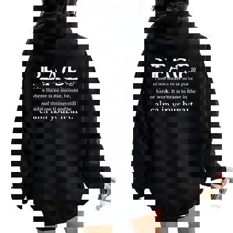 Peace Meaning Definition Boho Hippie Clothing For Women Tank Top Women Oversized Hoodie Back Print - Monsterry