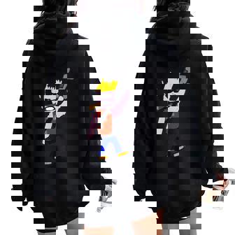 Peinture À Laanille Bizcotti Épisode 3 Sweat à capuche oversize pour femme avec imprimé dans le dos - Cadeauxyz