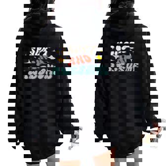 Persona Bajita Corta E Impresionante Retro Groovy Women Oversized Hoodie Back Print - Regaloses