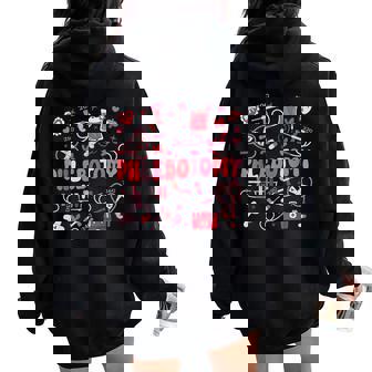 Phlebotomist Heart Phlebotomy Nurse Tech Valentines Women Oversized Hoodie Back Print - Thegiftio UK