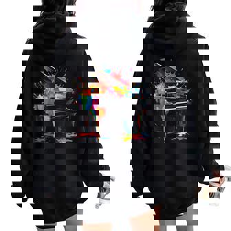 Piano Musicien Coloré Pour Hommes S Et Enfants Sweat à capuche oversize pour femme avec imprimé dans le dos - Cadeauxyz