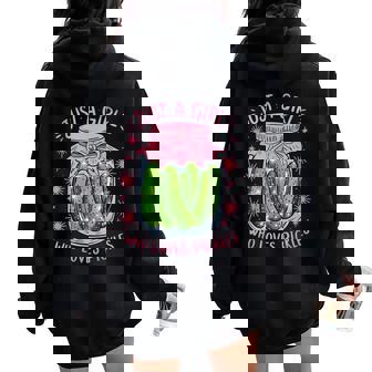 Pickle Just A Girl Who Loves Pickles Food Lover Women Oversized Hoodie Back Print - Seseable