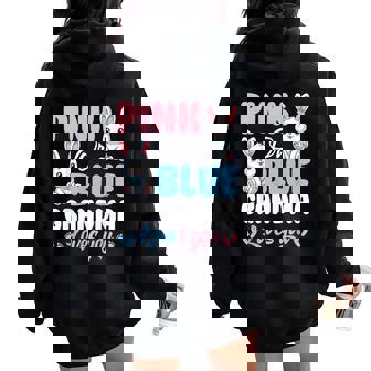 Pink Or Blue Grandma Loves You Bunny Gender Reveal Party Women Oversized Hoodie Back Print - Thegiftio