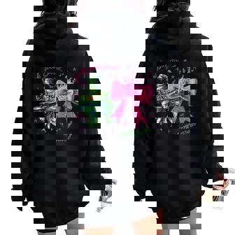 Pink Goes Good With Green Witch Girl Women Oversized Hoodie Back Print | Seseable CA