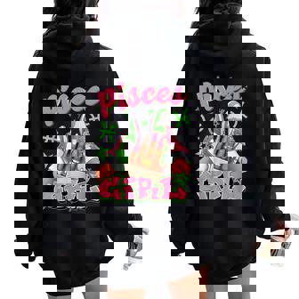 Pisces Girl Birthday Queen Sneakers Astrology Zodiac Women Oversized Hoodie Back Print - Thegiftio UK