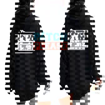 Pitch Please Baseball Player Quote Humor Athlete Women Oversized Hoodie Back Print - Monsterry