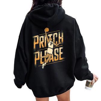 Pitch Please Lovers Basketball Usa Vintage Women Women Oversized Hoodie Back Print - Thegiftio UK