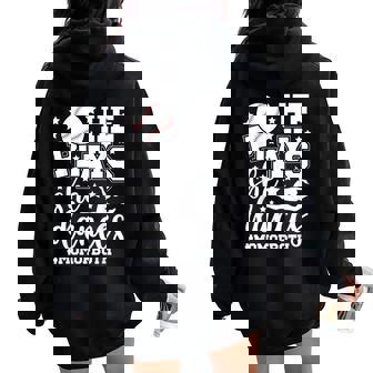 He Plays She Dances Mom Of Both Dancing And Baseball Mom Women Oversized Hoodie Back Print - Thegiftio