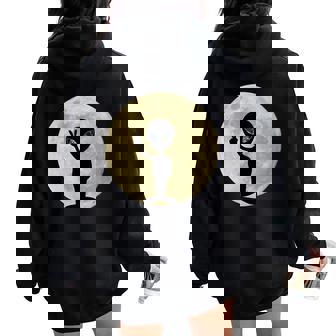 Pleine Lune Extra Terrestreisiteur Fun Fan Cadeau Sweat à capuche oversize pour femme avec imprimé dans le dos - Cadeauxyz