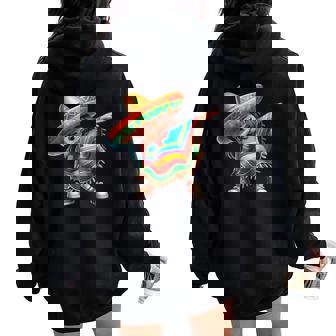 Poncho Mexicain Drôle Sombrero Cinco De Mayo Pour Sweat à capuche oversize pour femme avec imprimé dans le dos - Cadeauxyz