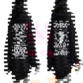 PopPop Of The Birthday Cow-Girl Pink Disco Rodeo Western Women Oversized Hoodie Back Print - Monsterry