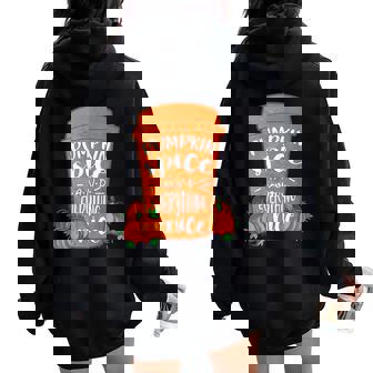 Potiron Spice And Everything Nice Coffee Automne Sweat à capuche oversize pour femme avec imprimé dans le dos - Cadeauxyz