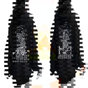 Praying Woman Afro Christian Sayings Prayer Warrior Women Oversized Hoodie Back Print - Monsterry