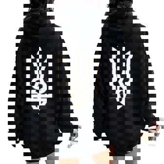 President Volodymyr Zelensky Ukrainian Trident Zelenskyy Tee Women Oversized Hoodie Back Print - Monsterry