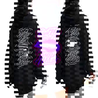 Pretty Girls Like Trap Music Music Lover And Singer Women Oversized Hoodie Back Print - Monsterry