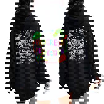 Progress Over Perfection Caterpillar Teacher Back To School Women Oversized Hoodie Back Print - Seseable