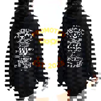 Promoted To Auntie Again 2025 Sunflower Mother's Day Women Oversized Hoodie Back Print - Seseable