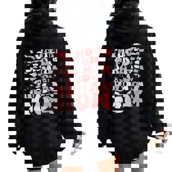 Promoted From Dog Mom To Human Mom Pregnancy Reveal Baby Small Black Women Oversized Hoodie Back Print - Thegiftio