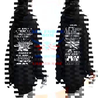 Proud Air Force Mom I Raised Mine Military Mother Women Oversized Hoodie Back Print | Mazezy
