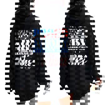 Proud Army National Guard Niece Dog Tag Flag Women Women Oversized Hoodie Back Print - Monsterry