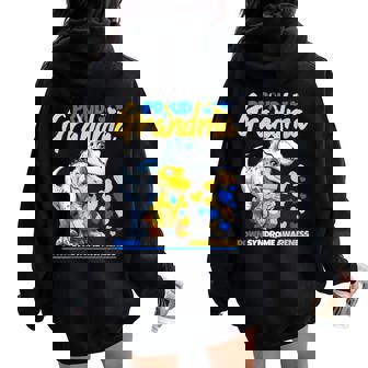 Proud Grandma World Down Syndrome Awareness Dinosaur T21 Women Oversized Hoodie Back Print | Mazezy
