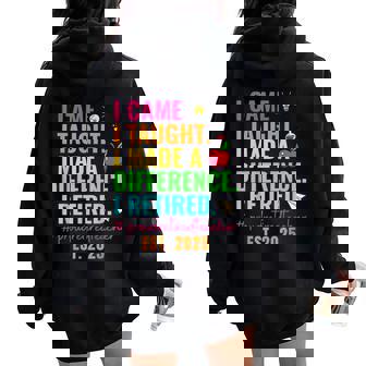 Proud Retired Teacher 2025 Teacher Retirement 2025 Women Women Oversized Hoodie Back Print | Seseable CA