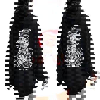 Punk Woman Punk Rebel Rocklady Icône Sweat à capuche oversize pour femme avec imprimé dans le dos - Cadeauxyz