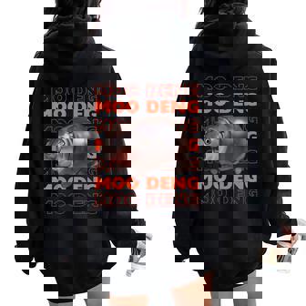 Pygmy Bouncy Pig In Thai Men Women Costume Moo Deng Women Oversized Hoodie Back Print - Monsterry