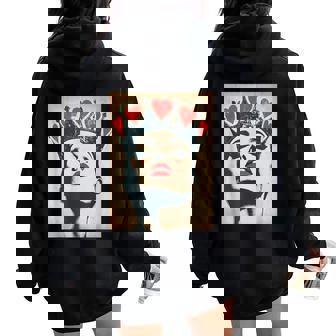 Queen Of Hearts Women Oversized Hoodie Back Print | Mazezy