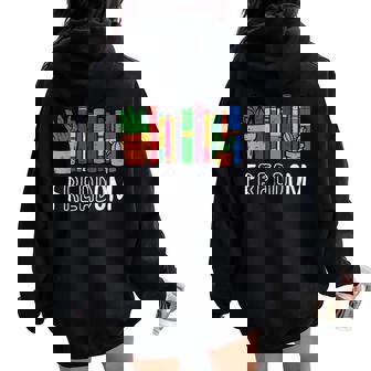 Reading Freadom Freedom Book Lover Bookworm Men Women Kids Women Oversized Hoodie Back Print - Monsterry