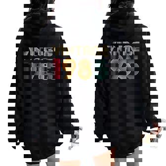 Regalo De 38 Cumpleaños Para Hombres Y Es Retrointage 1985 Women Oversized Hoodie Back Print - Regaloses