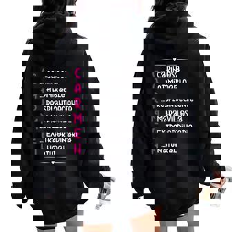 Regalo Personalizado Nombre Carmen Chica Women Oversized Hoodie Back Print - Regaloses