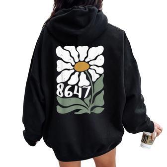 Retro 8647 Flower Floral Women Oversized Hoodie Back Print - Thegiftio UK