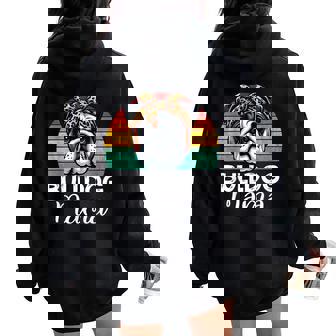 Retro Bulldog Mama English Bulldog Lovers Mom Mother's Day Women Oversized Hoodie Back Print | Mazezy