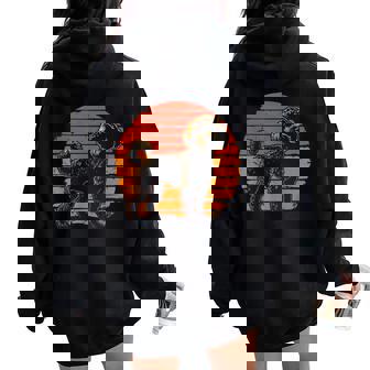 Retro Caniche Amantes De Perros Regalointage Caniche Hombres Es Women Oversized Hoodie Back Print - Regaloses