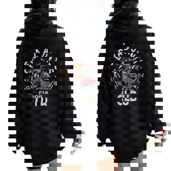 Retro Feral Aunt Social Club Tiger Mama Happy Women Oversized Hoodie Back Print - Thegiftio