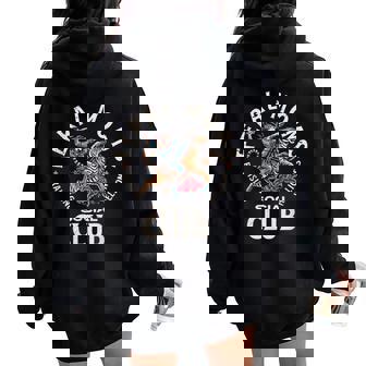 Retro Feral Moms Social Club Sarcastic Saying Mothers Women Oversized Hoodie Back Print - Thegiftio