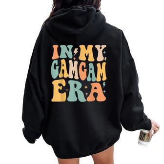 Retro Groovy In My Gamgam Era Mother's Day Women Oversized Hoodie Back Print - Thegiftio UK