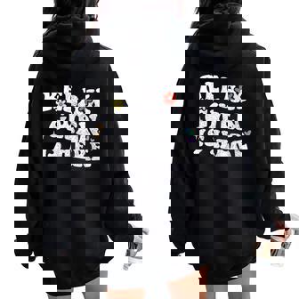 Retro Groovy Relax Gwen Is Here Mother's Day Name Women Oversized Hoodie Back Print - Thegiftio UK
