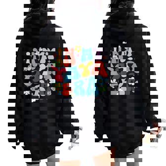 Retro Groovy In My Yaya Era Happy Mother's Day Women Oversized Hoodie Back Print - Seseable
