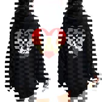 Retro Heart Boston Terrier Dogintagealentine Es Hombres Women Oversized Hoodie Back Print - Regaloses