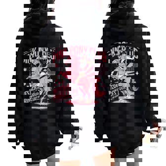 Retro Pink Girl Pony Club Disco Party Western Cowgirl Rodeo Women Oversized Hoodie Back Print - Thegiftio