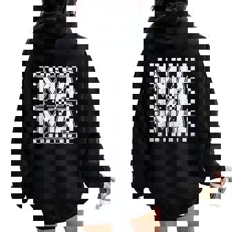 Retro Race Car Mom Racing Car Checkered Mama Mother Day Women Oversized Hoodie Back Print | Mazezy