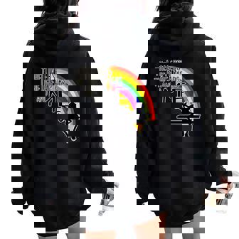 Retro Rainbow Frog Connection The Lovers The Dreamers Women Oversized Hoodie Back Print | Seseable CA