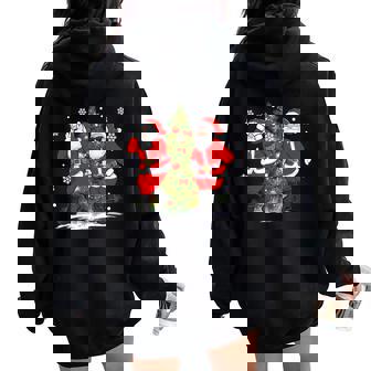 Retro Santa Claus Griddy Dance Christmas Tree Boys Girls Men Women Oversized Hoodie Back Print - Monsterry