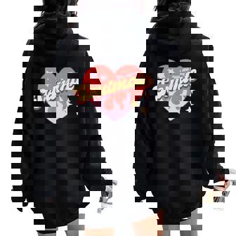 Rétro Soulmate Mignon Rétro Groovy Saint-Valentin Sweat à capuche oversize pour femme avec imprimé dans le dos - Cadeauxyz